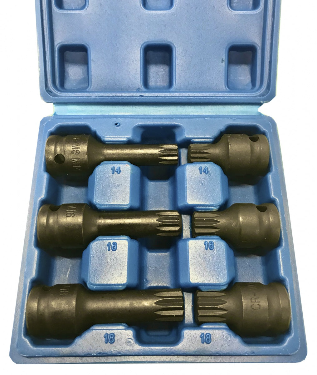 IMPACT BIT SET | 12.5 MM (1/2") | SPLINE (XZN) | 6 PCS. (S1122)