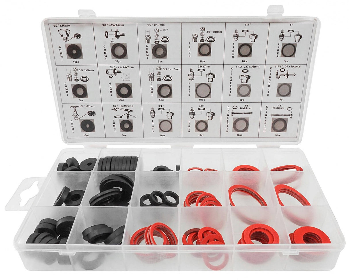 SEALING / PLUMBING RING ASSORTMENT | RUBBER AND FIBER | 141 PCS. (SK01115)