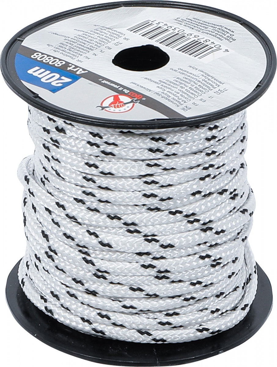 PLASTIC ROPE / ALL-PURPOSE ROPE | 3 MM X 20 M | BLACK / WHITE (80808)