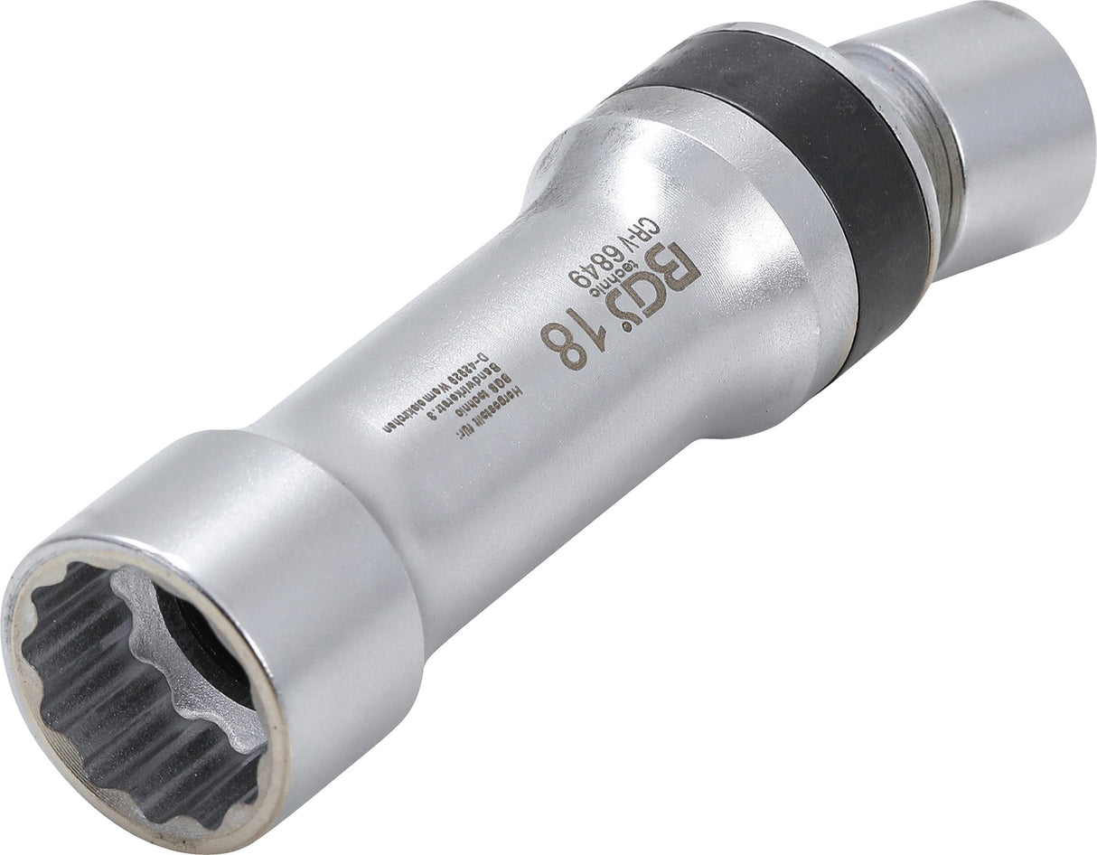 SPARK PLUG SOCKET, 12-POINT, WITH RETAINING SPRING | 10 MM (3/8") DRIVE | 18 MM (6849)