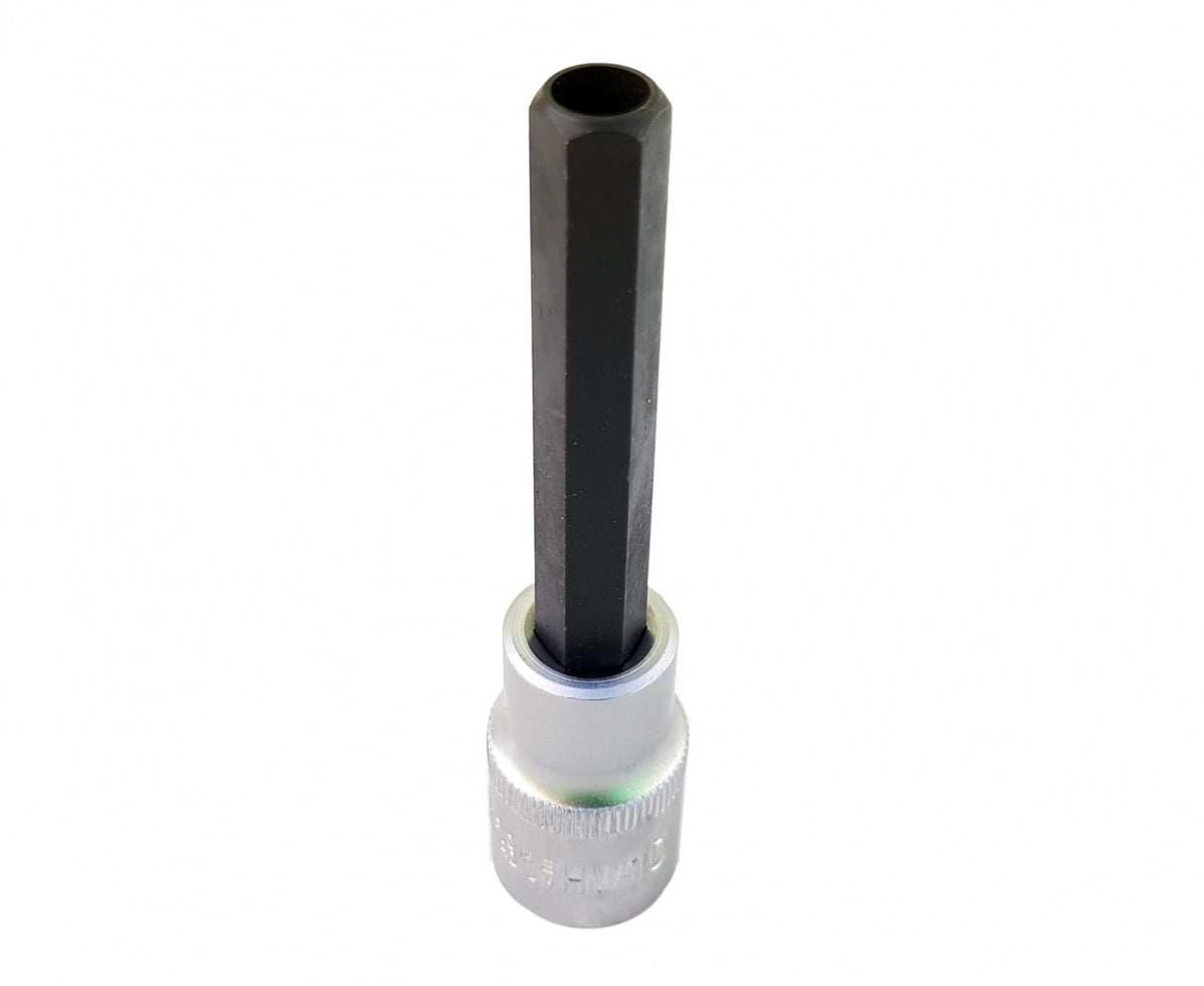 SOCKET FOR INJECTOR WITH HOLE | 12.5 MM (1/2") | HEX 10 MM | 100 MM (H10100)