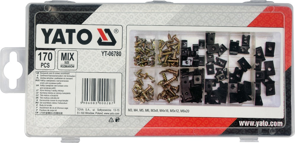170 PCS BODYWORK NUTS&SCREWS ASSORTMENT (YT-06780)