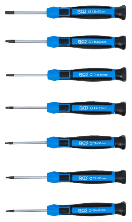 PRECISION SCREWDRIVER SET | T-STAR (TORX) T6 - T7 - T8 - T9 - T10 - T15 - T20 | 7 PCS. (4880)
