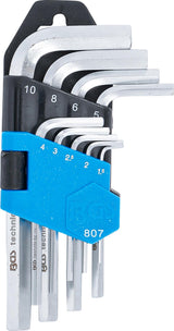 L-TYPE WRENCH SET | SHORT | INTERNAL HEXAGON 1.5 - 10 MM | 9 PCS. (807)