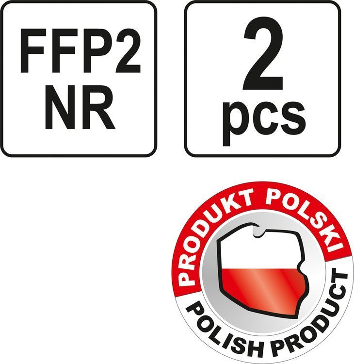 DISPOSABLE DUST MASKS FFP2/P 2PCS (YT-74919)