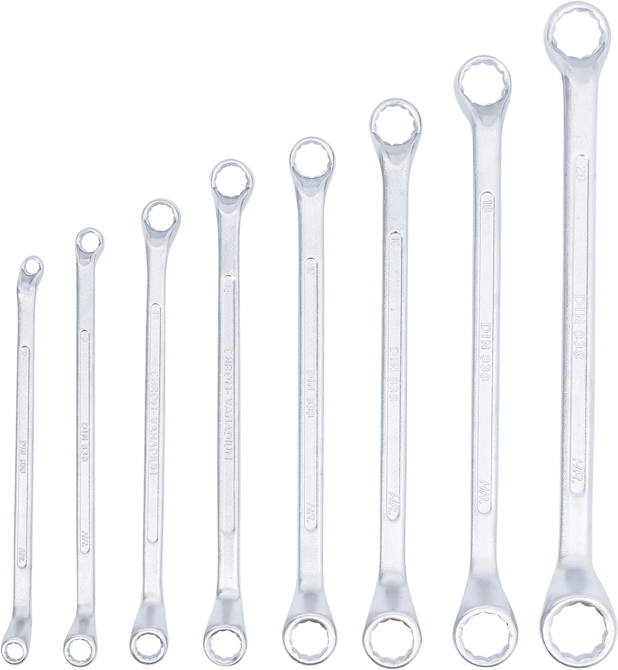 DOUBLE RING SPANNER SET | OFFSET | 6 X 7 - 20 X 22 MM | 8 PCS. (1209)