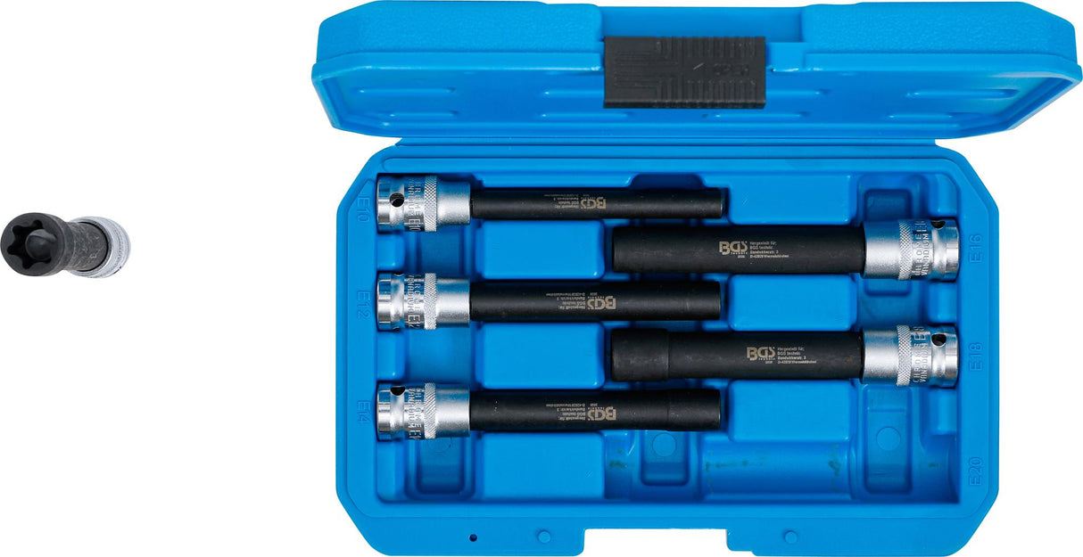 SOCKET SET, E-TYPE, EXTRA LONG | 12.5 MM (1/2") DRIVE | E10 - E20 | 6 PCS. (2028)
