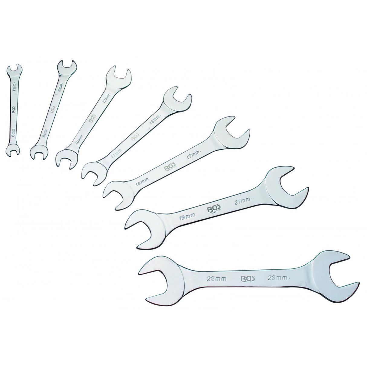 DOUBLE OPEN END SPANNER SET | EXTRA FLAT | 6 - 23 MM | 7 PCS. (9019)