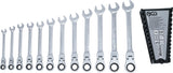 RATCHET COMBINATION WRENCH SET | ADJUSTABLE | 8 - 19 MM | 12 PCS. (6546)