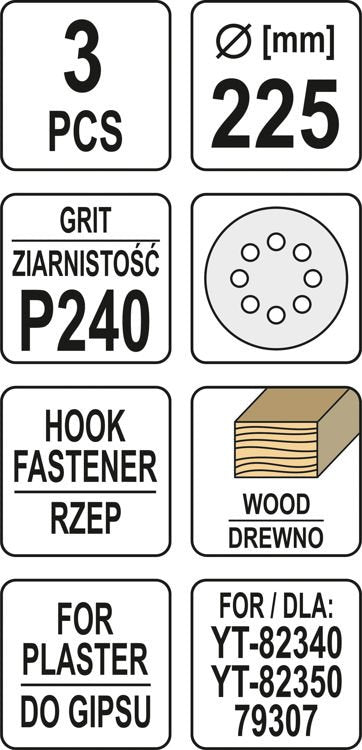 SAND PAPER FOR DRYWALL 225MM P240 (YT-83477)