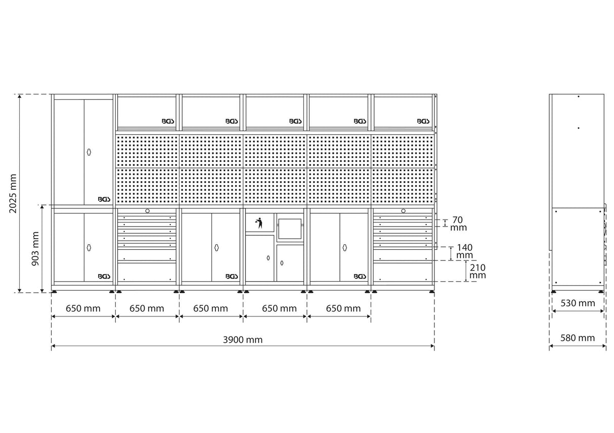 STORAGE SYSTEM COMBINATION | COMPACT KIT | WOODEN | 6 COMPONENTS (80130)