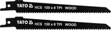 SABRE SAW BLADES HCS150MM8TPI 2PCS (YT-33923)