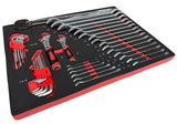 TOOL CABINET ON WHEELS | METAL WORKTOP | WITH TOOLS | 7 DRAWERS / 1 DOOR | 322 TOOLS (H7002)