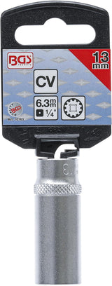 SOCKET, GEAR LOCK, DEEP | 6.3 MM (1/4") DRIVE | 13 MM (10163)