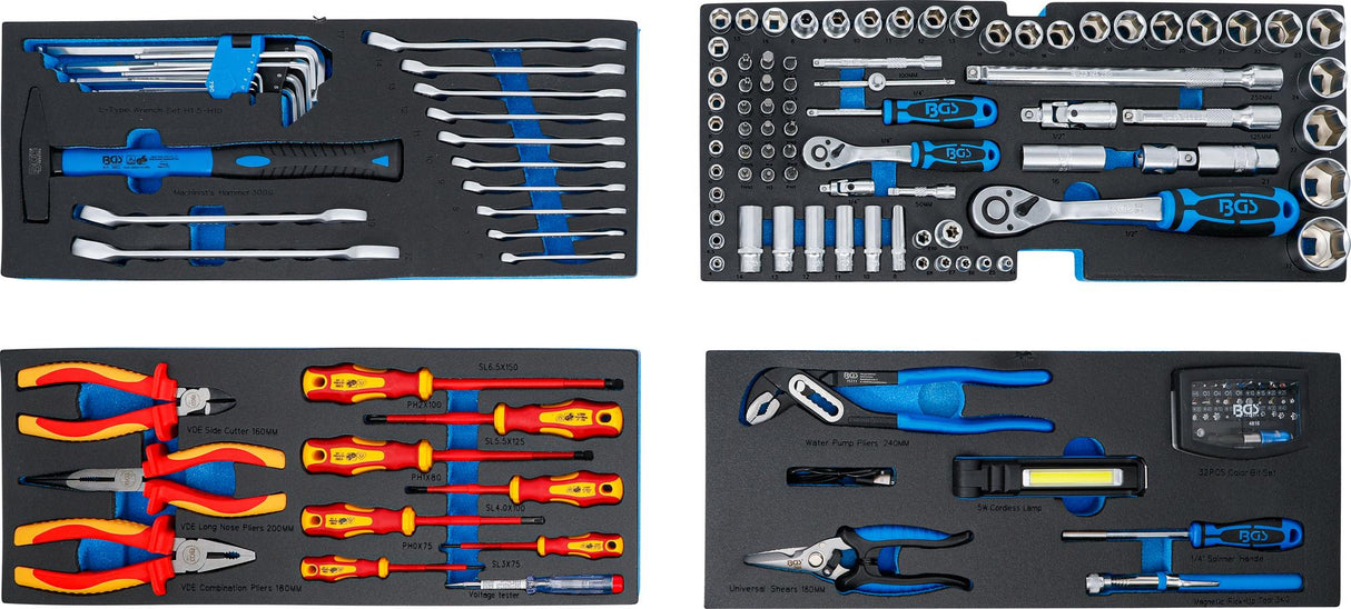 ELECTRICIANS-METAL WORKSHOP TOOL CASE | 3 DRAWERS | WITH 147 TOOLS (3350)