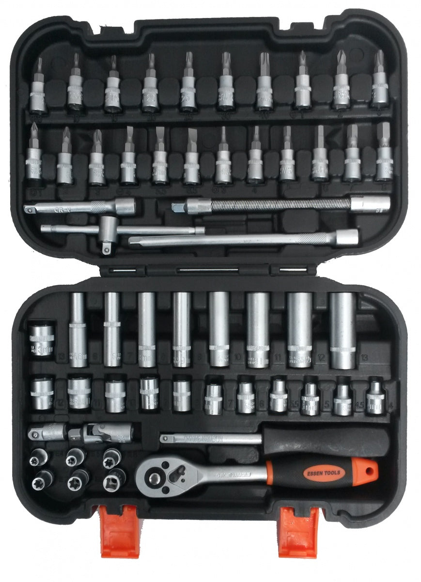 SOCKET AND RATCHET SET | 6.3 MM (1/4") | 56 PCS. (ES141056)