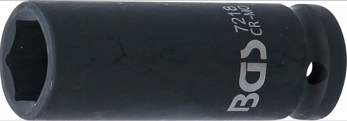 IMPACT SOCKET HEXAGON, DEEP | 12.5 MM (1/2") DRIVE | 18 MM (7218)