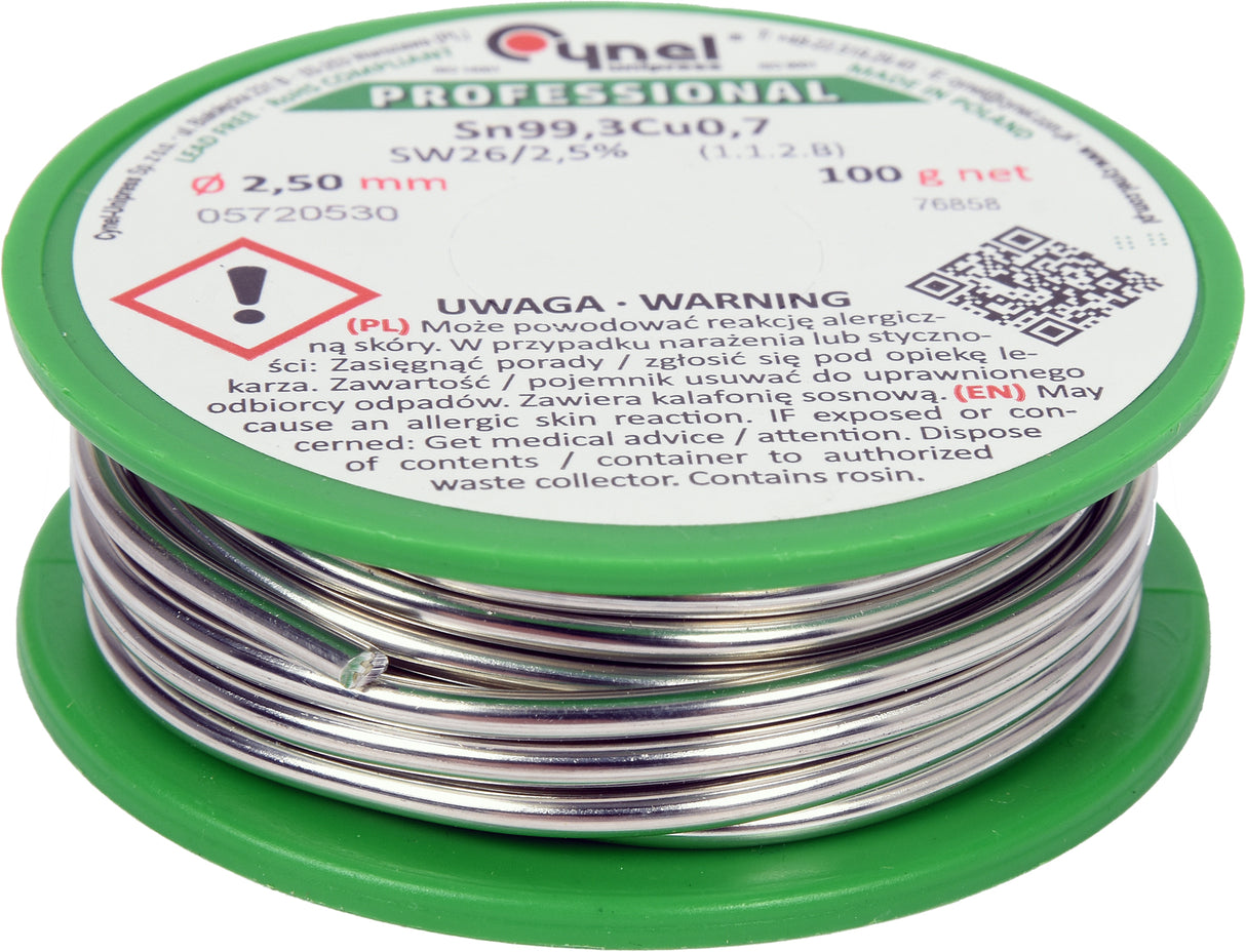 LEAD FREE SOLDER 2.5MM 100G (76858)