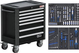 WORKSHOP TROLLEY | 7 DRAWERS | EXTRA LOW TOTAL HEIGHT | WITH 209 TOOLS (4140)