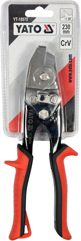SHEET METAL SHEARS | FOR FORMING TRIANGULAR CUT 30° ANGLE | 230 MM (YT-18970)