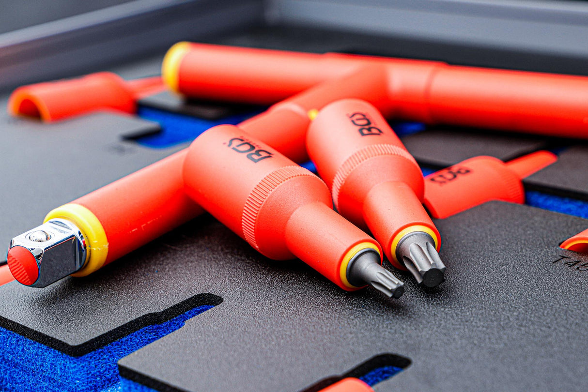 TOOL TRAY 2/3: VDE BIT SOCKET SET | 12.5 MM (1/2") DRIVE | T-STAR (FOR TORX) T20 - T55 | 10 PCS. (70217)