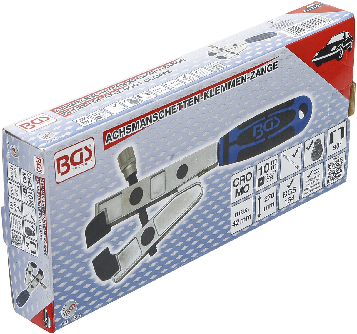 PLIERS FOR AXLE BOOT CLAMPS | FOR USE WITH TORQUE WRENCH | 90° ANGLED (163-2)