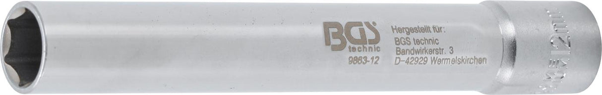 SOCKET, HEXAGON, EXTRA DEEP | 10 MM (3/8 ") DRIVE | 12 MM (9863-12)