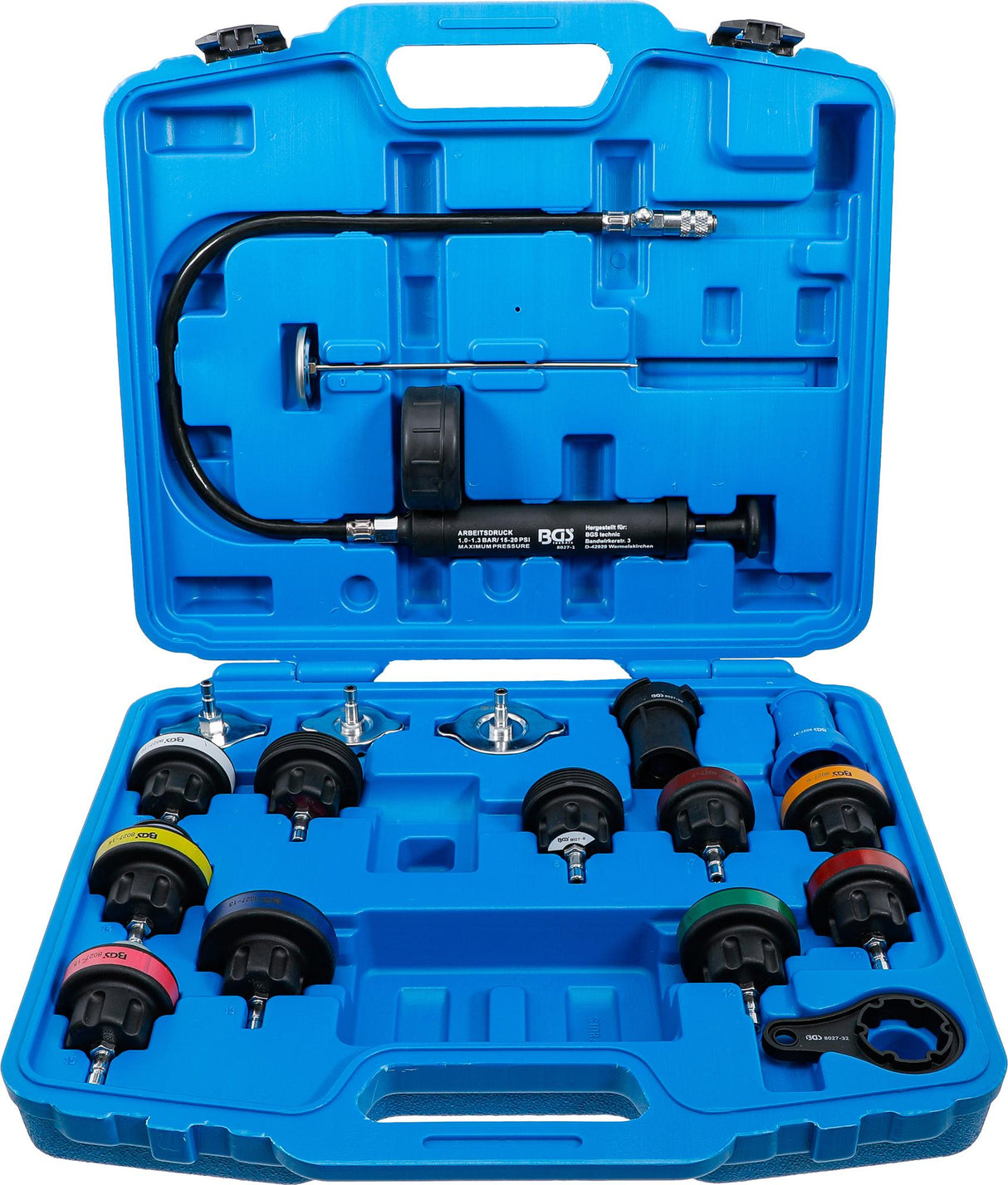 RADIATOR PRESSURE AND COOLING SYSTEM TESTER | 18 PCS. (8027)