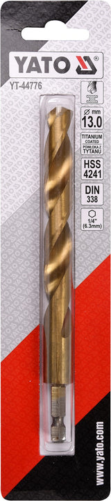 METAL DRILL WITH HEX SHANK 13,0MM TITAN (YT-44776)