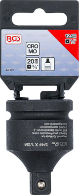 IMPACT SOCKET ADAPTOR | INTERNAL SQUARE 20 MM (3/4") - EXTERNAL SQUARE 12.5 MM (1/2") (275)
