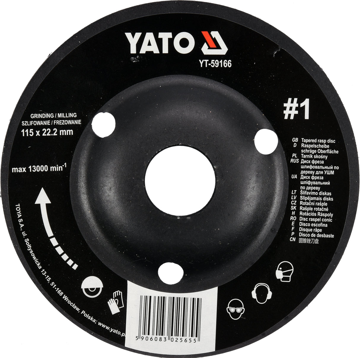 TAPERED RASP DISC 115MM NO1 (YT-59166)