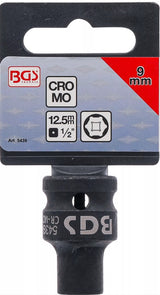 IMPACT SOCKET, HEXAGON | 12.5 MM (1/2") DRIVE | 9 MM (5439)