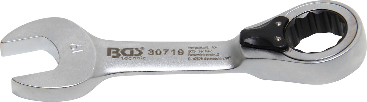 RATCHET COMBINATION WRENCH | SHORT | REVERSIBLE | 19 MM (30719)