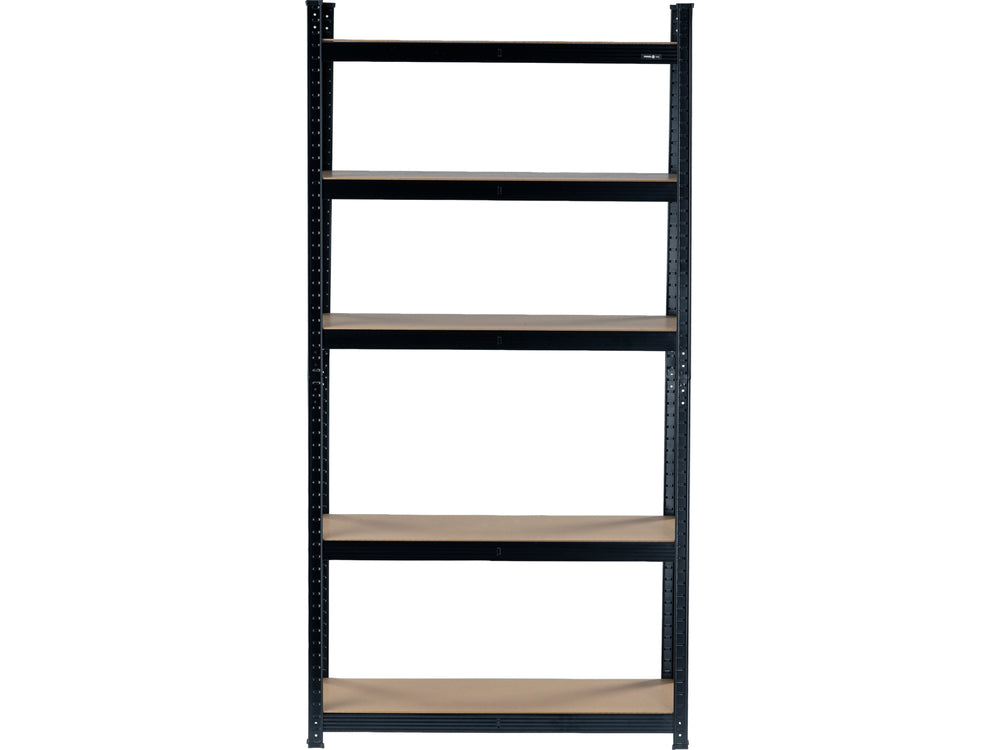 STORAGE RACK BLACK | 5 SHELVES | HDF BOARDS | 180 X 90 X 40 CM (78486)