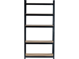 STORAGE RACK BLACK | 5 SHELVES | HDF BOARDS | 180 X 90 X 40 CM (78486)