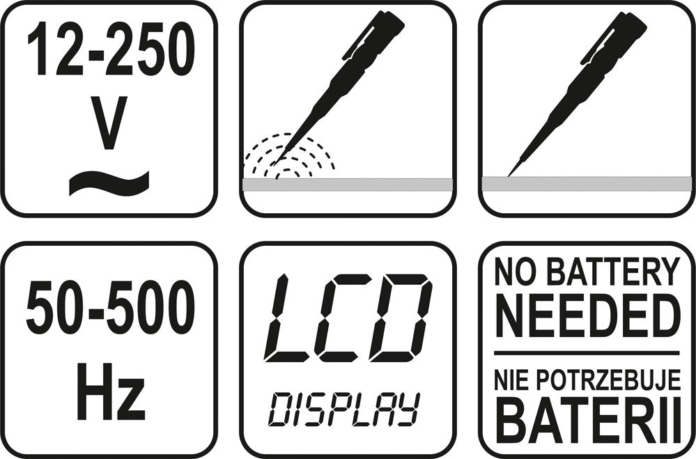 DIGITAL VOLTAGE TESTER   12-250V LCD (YT-2861)