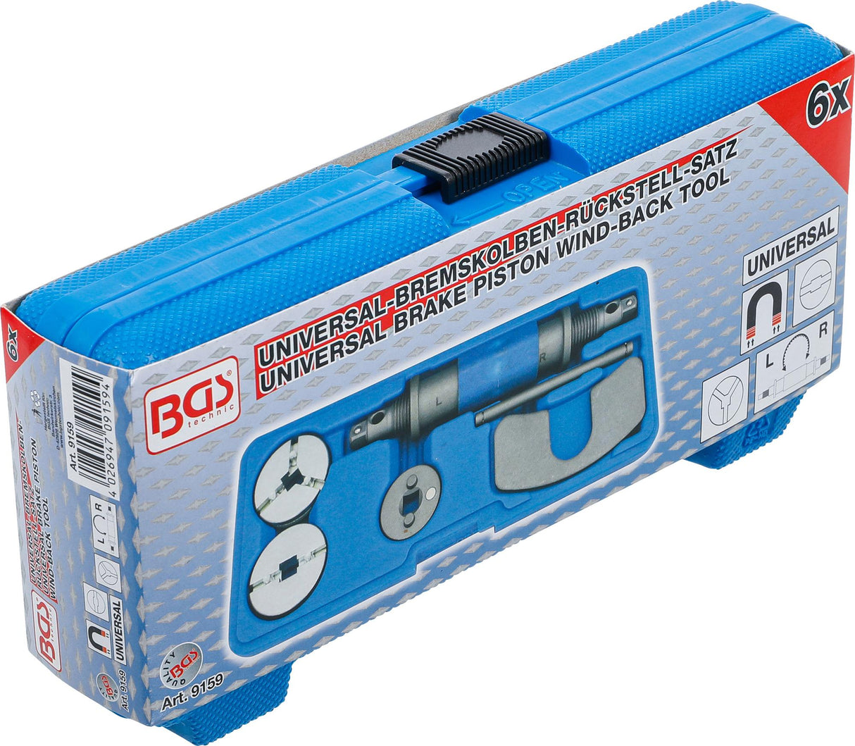 BRAKE PISTON RESET TOOL | UNIVERSAL | LEFT + RIGHT THREAD | 6 PCS. (9159)