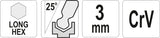 HEX KEY BALL END, LONG 3,0 MM (YT-05453)