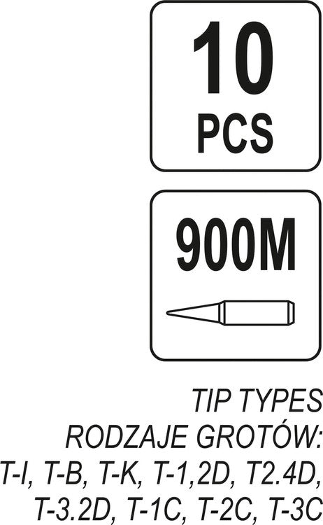 SOLDER. IRON TIPS SET TYPE 900M 10 PCS (YT-82526)