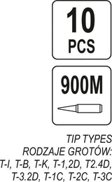 SOLDER. IRON TIPS SET TYPE 900M 10 PCS (YT-82526)