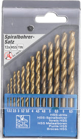 HSS TWIST DRILL SET | TITANIUM NITRATED | 1.5 - 6.5 MM | 13 PCS. (50813)