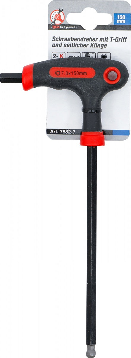 T-HANDLE L-TYPE WRENCH | INTERNAL HEXAGON / INTERNAL HEXAGON WITH BALL HEAD | 7 MM (7882-7)