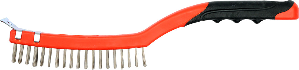 WIRE BRUSH 3X19 ROWS L=340MM W. SCRAPER (YT-6336)