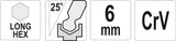 HEX KEY BALL END, LONG 6,0 MM (YT-05458)