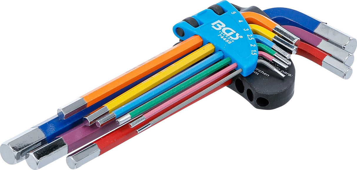 L-TYPE WRENCH SET | MULTICOLOUR | INTERNAL HEXAGON 1.5 - 10 MM | 9 PCS. (74455B)