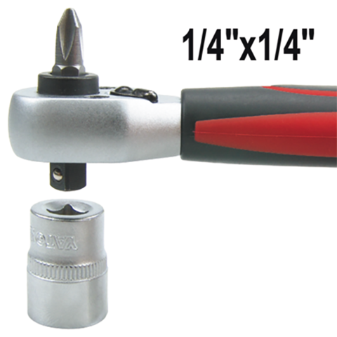 STUBBY RATCHET HANDLE AND BIT DRIVE 1/4" (YT-0331)