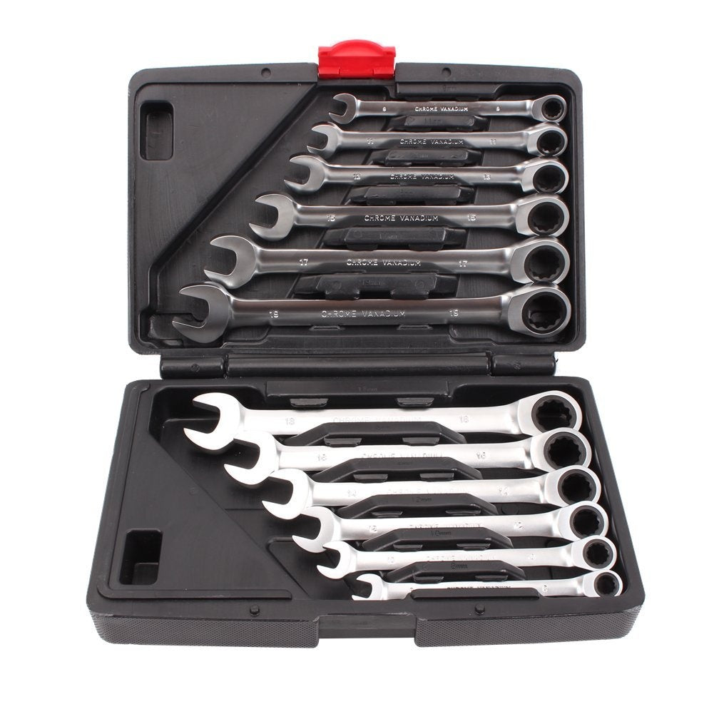 RATCHET WRENCH SET | PLASTIC BOX | 8-19 MM | 12 PCS. (SK5010)