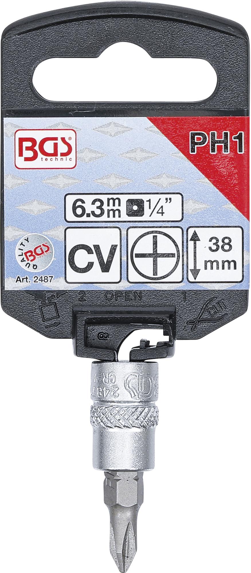 BIT SOCKET | 6.3 MM (1/4") DRIVE | CROSS SLOT PH1 (2487)