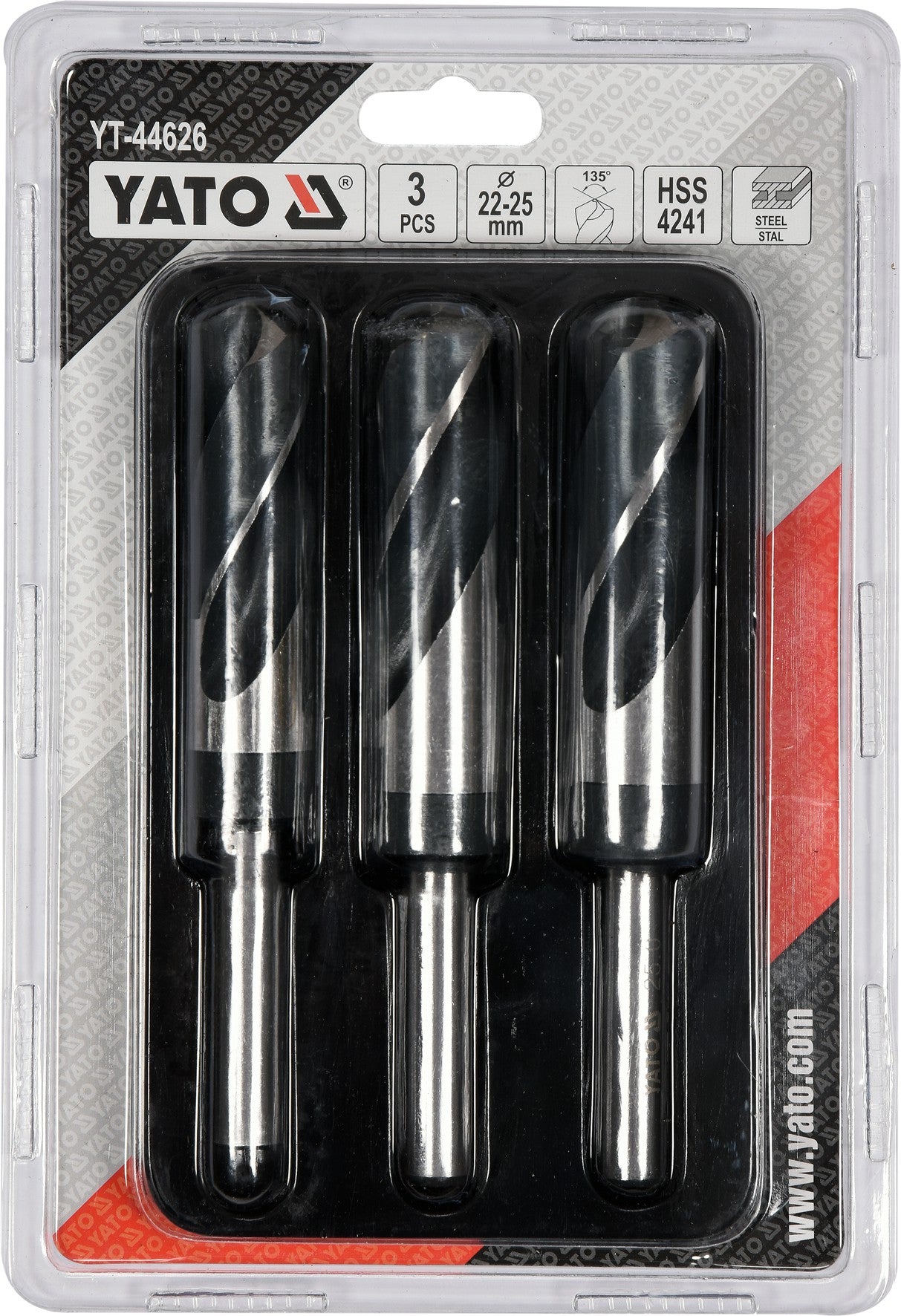3PCS TWIST DRILL SET 22-25MM (YT-44626)