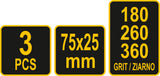 DIAMOND WHETSTONE 75X25 MM SET/3PCS (26140)